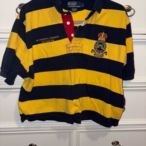 Polo by Ralph Lauren cropped Yellow and Black Striped Shirt